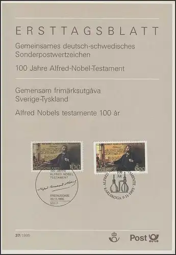 ETB 37/1995 Alfred Nobel, Testament, chimiste