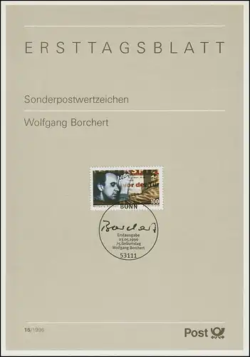 ETB 15/1996 - Wolfgang Borchert, Schriftsteller