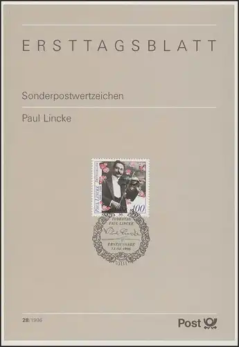 ETB 28/1996 - Paul Lincke, compositeur