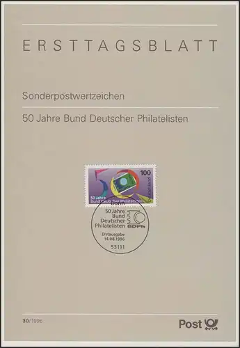 ETB 30/1996 - Date du timbre, BDPh