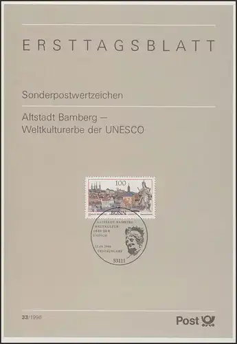 ETB 33/1996 - Patrimoine naturel, patrimoine culturel, vieille ville de Bamberg