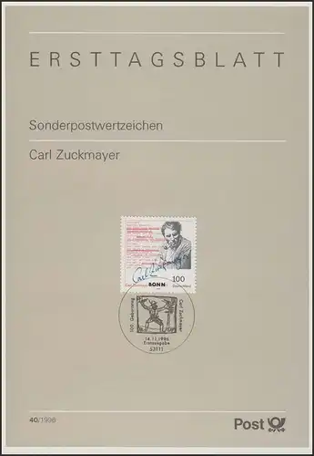 ETB 40/1996 - Carl Zuckmayer, écrivain