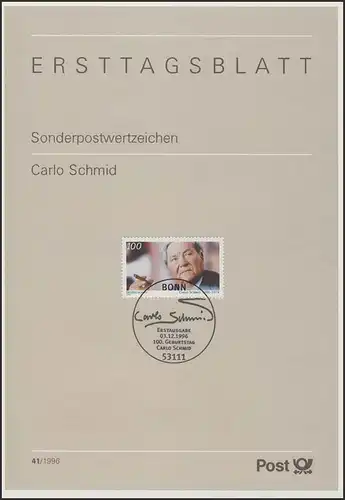 ETB 41/1996 - Carlo Schmid, homme politique