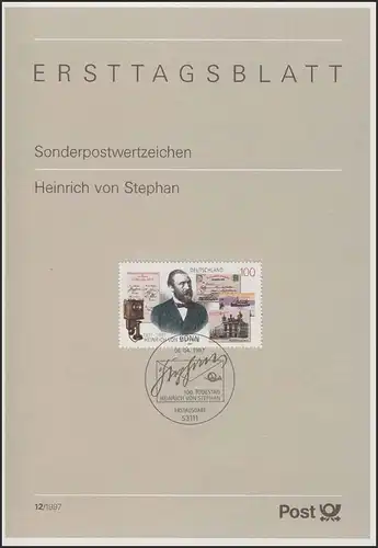 ETB 12/1997 - Heinrich von Stephan, Organisator Postwesen
