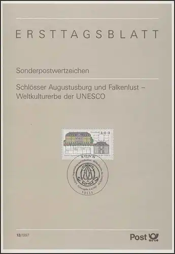 ETB 13/1997 - Patrimoine culturel, Augustusburg, Falkenlust, Brühl