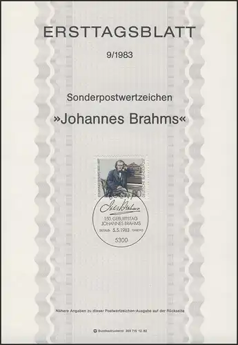 ETB 09/1983 - Johannes Brahms, compositeur