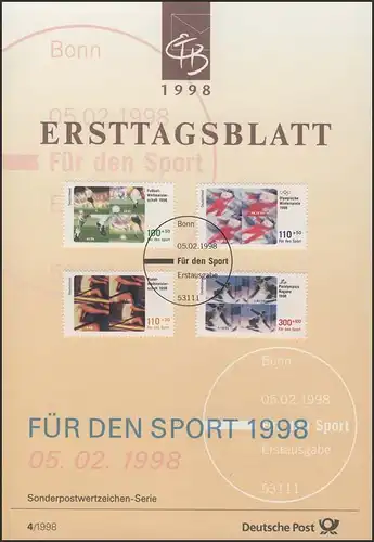 ETB 04/1998 Football, Olympia, Paralympics, rames, skis