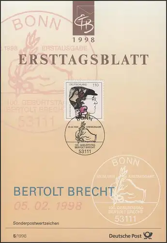 ETB 05/1998 Bertold Brecht, écrivain