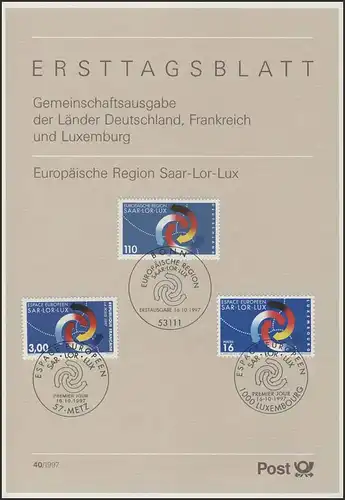 ETB 40/1997 - Europäische Region, Saar-Lor-Lux