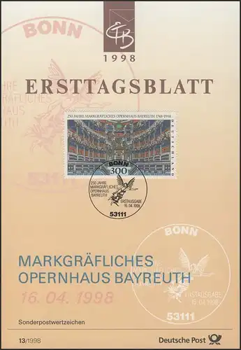 ETB 13/1998 - Opernhaus Bayreuth