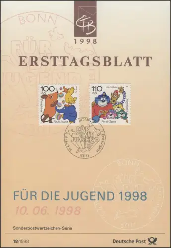 ETB 18+18a/1998 Maus, Sandmann, Maja, Pumuckl, Blaubär