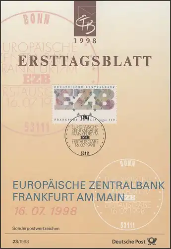 ETB 23/1998 Banque centrale européenne, Francfort-sur-le-Main