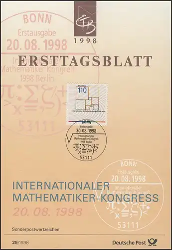 ETB 25/1998 Mathématicienkongress, Berlin