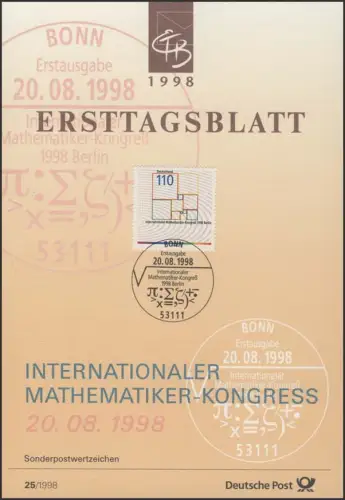 ETB 25/1998 Mathématicienkongress, Berlin