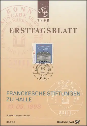 ETB 30/1998 Fondations Franckesche, Halle