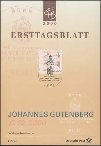 ETB 09/2000 Johannes Gutenberg, inventeur de l'imprimerie