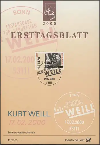 ETB/1000 Kurt Weill, compositeur