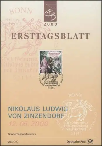 ETB 23/2000 Nikolaus Ludwig Graf von Zinzendorf