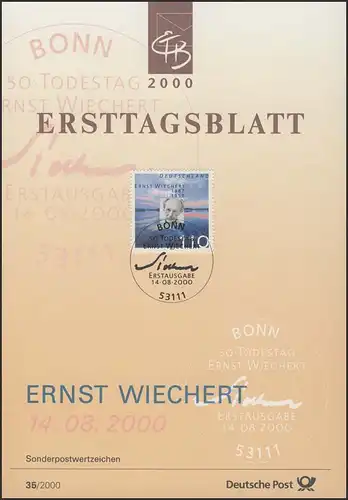 ETB 35/2000 Ernst Wiechert, Schriftsteller