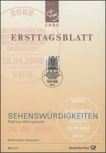 ETB 42/2000 SWK: Hôtel de ville, Wernigerode