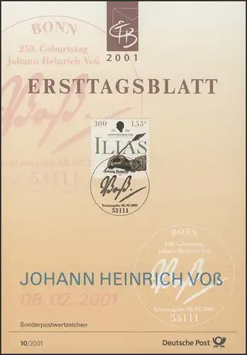 ETB 10/2001 Johann Heinrich Voss, écrivain