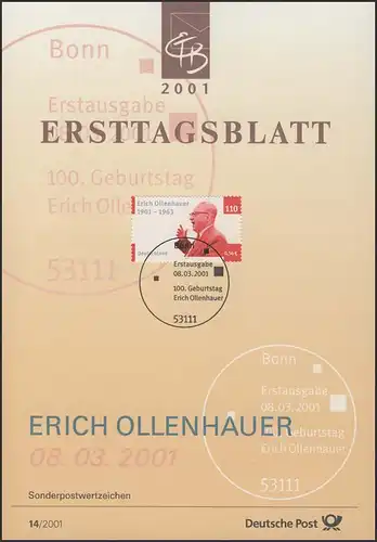 ETB 14/2001 Erich Ollenhauer, politicien