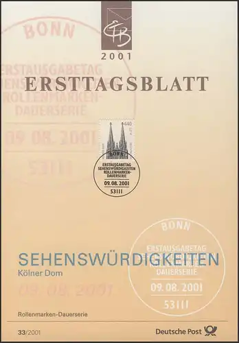 ETB 33/2001 SWK: Kölner Dom