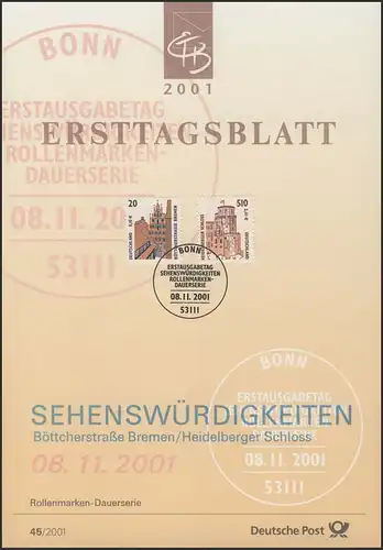 ETB 45/2001 SWK: Böttcherstraße, Bremen, Heidelberg