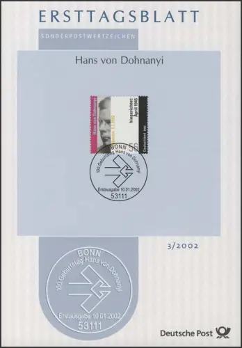 ETB 03/2002 - Hans von Dohnanyi, Widerstandskämpfer