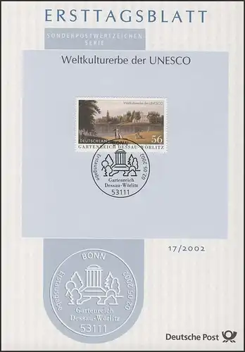 ETB 17/2002 Héritage naturel, étang de jardin Dessau-Wörlitz