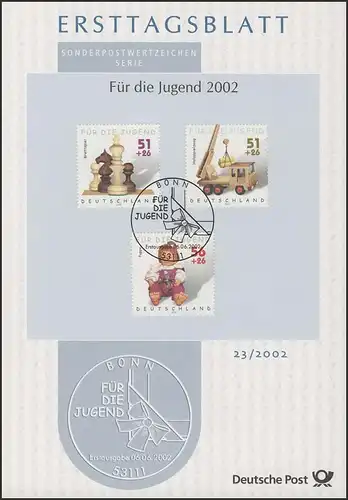 ETB 23+23a/2002 - Jugend: Spielzeug, Puppe, Teddy, Kran