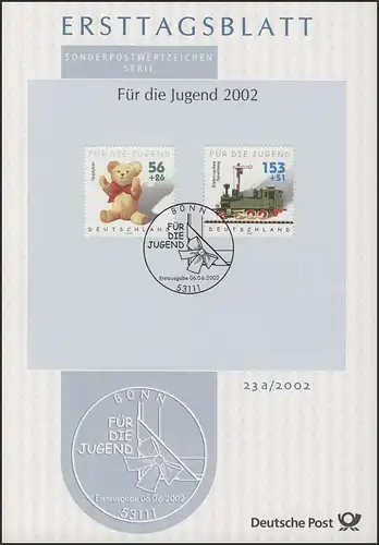 ETB 23+23a/2002 - Jeunesse: jouets, poupée, Teddy, grue