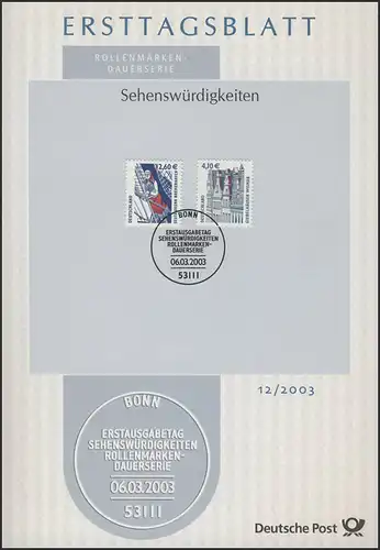 ETB 12/2003 SWK Seute Deern Bremerhaven 2,60 / Giebelhäuser Wismar 4,10