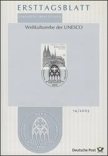 ETB 14/2003 UNESCO Cologne Dôme