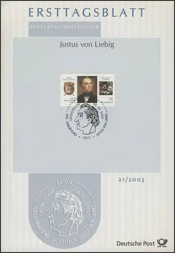 ETB 21/2003 Justus von Liebig, Chemiker