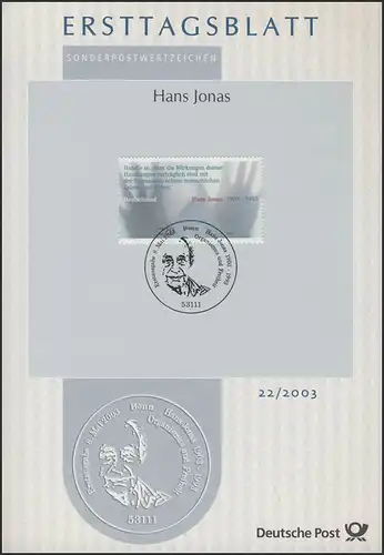 ETB 22/2003 Hans Jonas, Philosoph, Hände