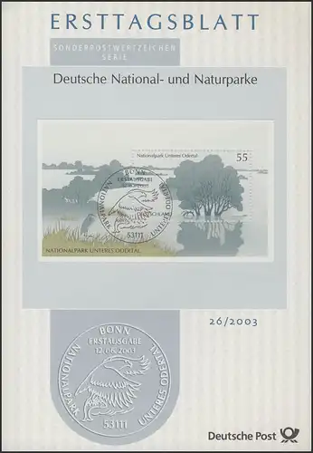 ETB 26/2003 Block 62 Nationalpark Unteres Odertal