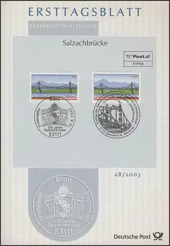 ETB 28/2003 Salzachbrücke Deutschland Österreich Gemeinschaftsausgaben