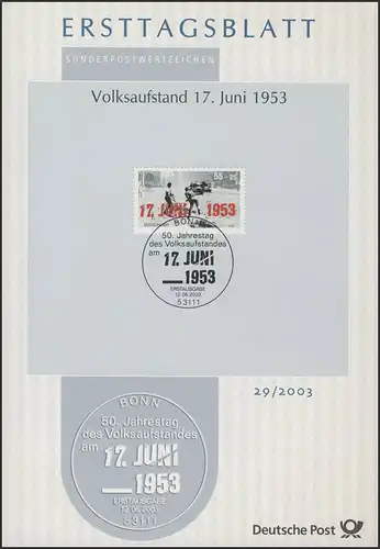 ETB 29/2003 Volksaufstand 17.Juni 1953