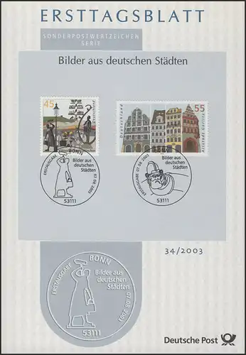 ETB 34/2003 Bilder aus dt. Städten, Viktualienmarkt München / Altstadt Görlitz