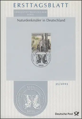 ETB 35/2003 Monuments naturels, Forêt de Chemnitz