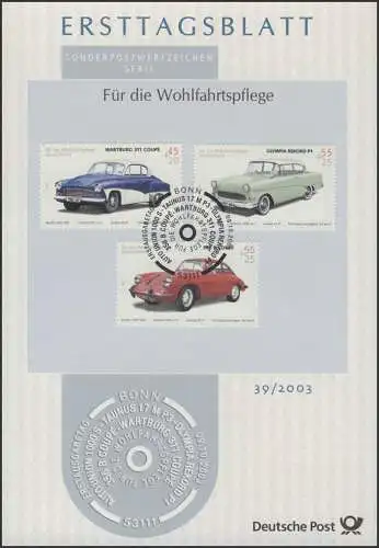 ETB 39+39a/2003 Wohlfahrt, Oldtimer Wartburg, Porsche, Taunus, Rekord, Union