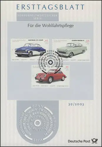 ETB 39+39a/2003 Wohns, Oldtimer Wartburg, Porsche, Taunus, Record, Union