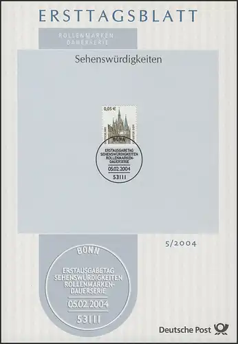 ETB 05/2004 SWK Erfurter Dom 0,05 Euro