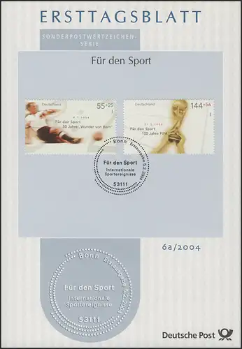 ETB 06+06a/2004 Sport, Fußball, Olympische Spiele, Laufen, Rollstuhltennis