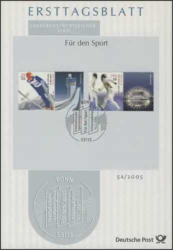 ETB 05+05a/2005 Aide sportive, football, gymnastique artistique, ski, escrime