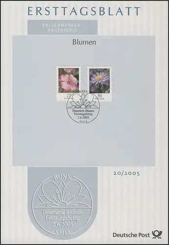 ETB 20/2005 Blumen, Malve 0,25 Euro / Herbstaster 0,50 Euro