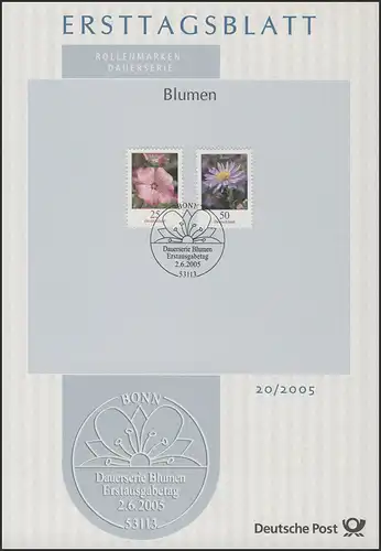 ETB 20/2005 Fleurs, Malve 0,25 Euro / Automne 0,50 Euro