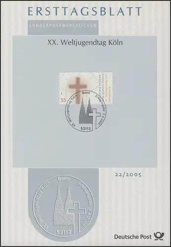 ETB 22/2005 Weltjugendtag Köln, Kreuz, Weltkugel