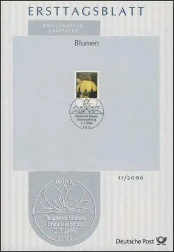 ETB 11/2006 Fleurs, Chapeau solaire 0,65 Euro